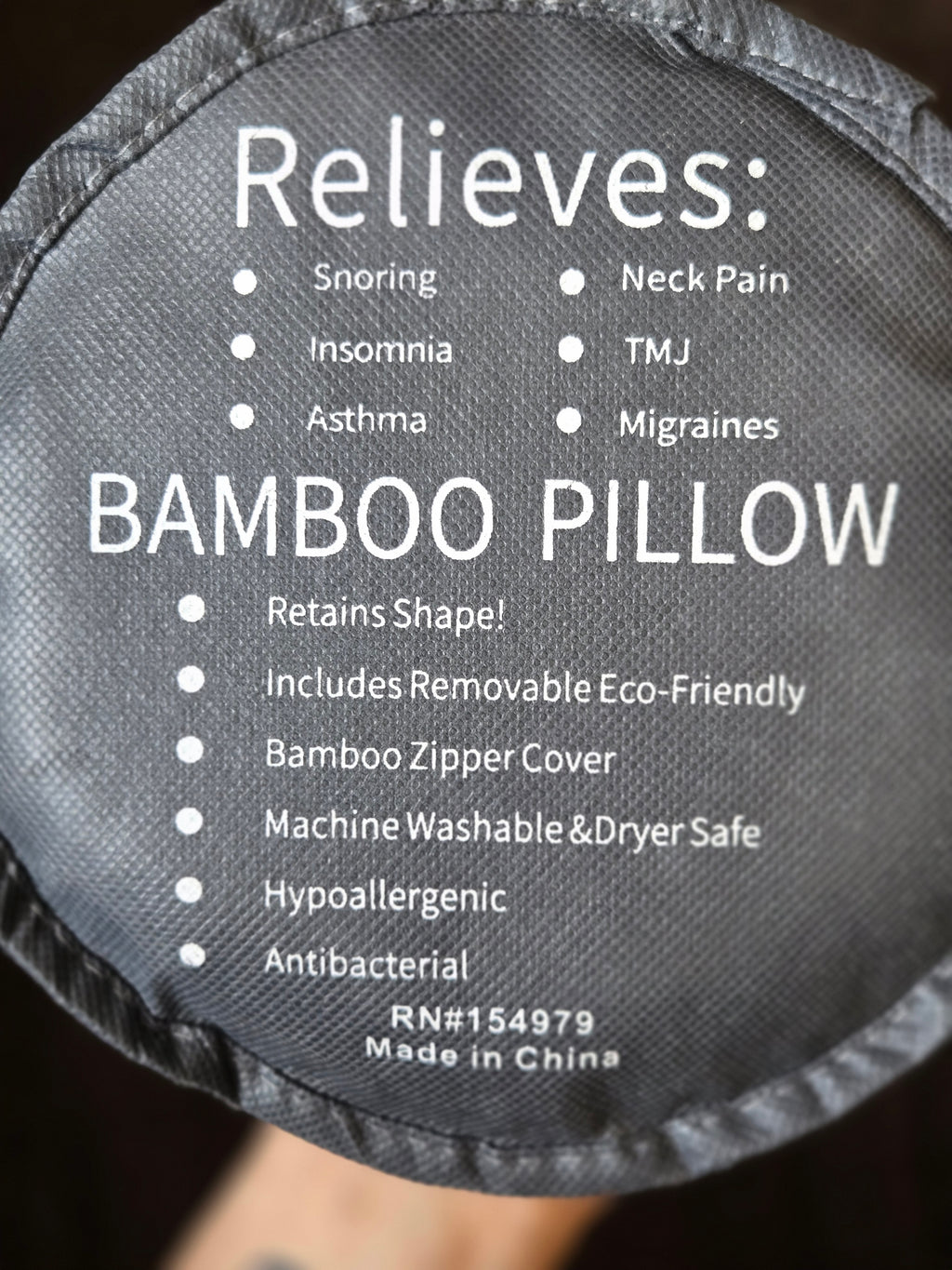 Bamboo pillow memory foam