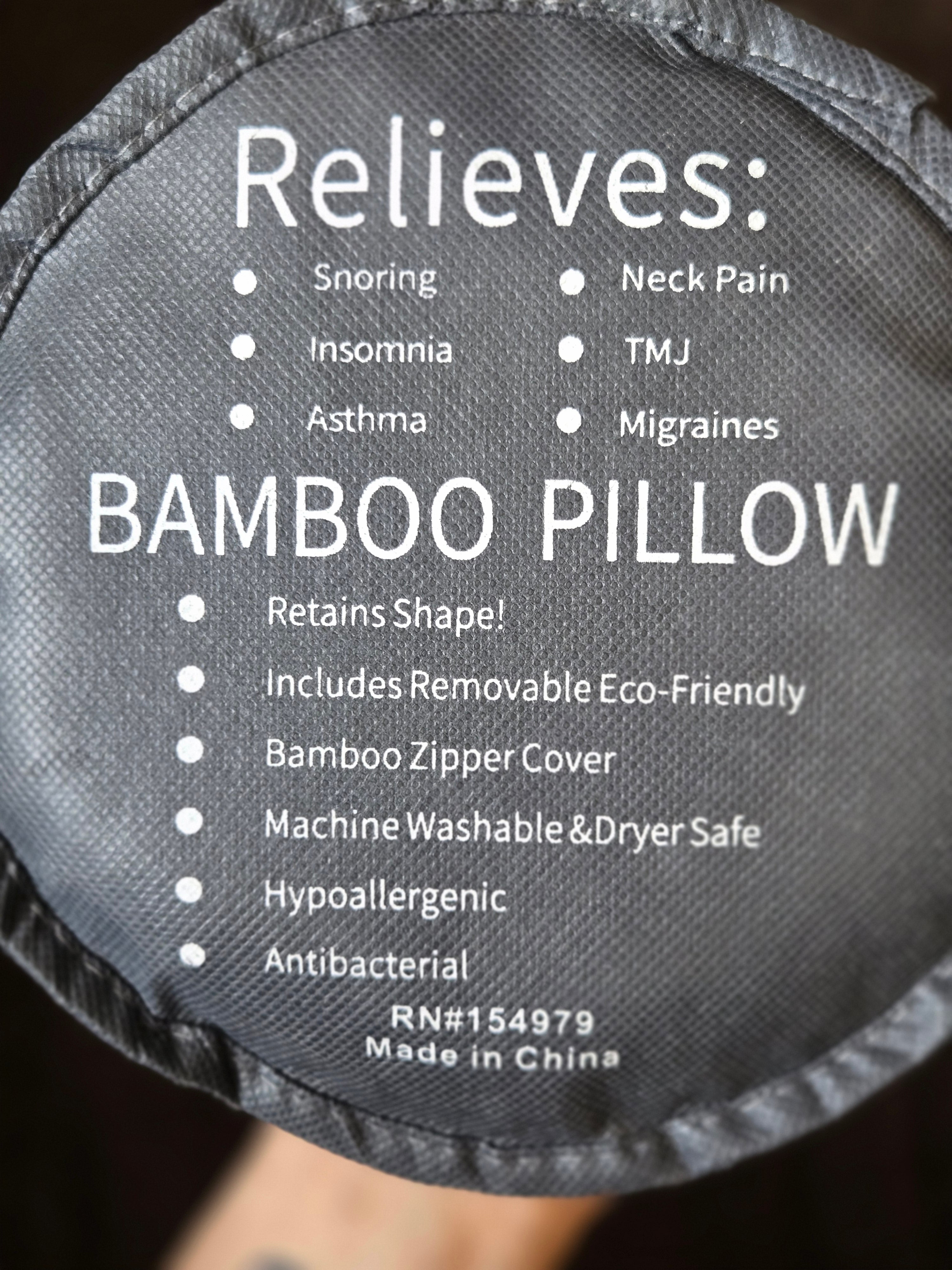 Bamboo pillow memory foam