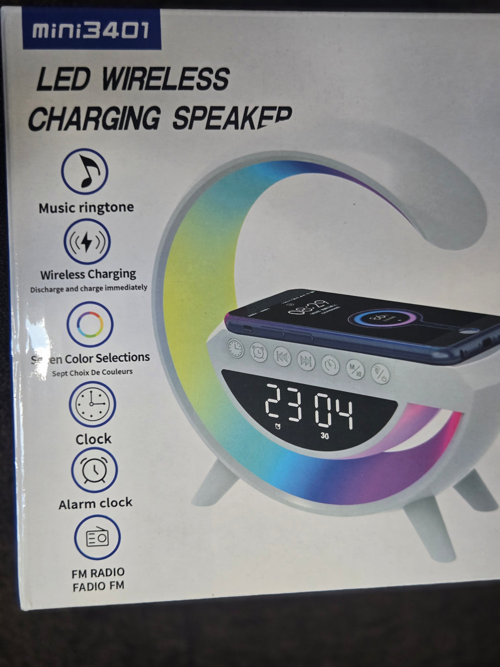 Led wireless charging speaker