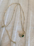 Gold bonded emerald necklace