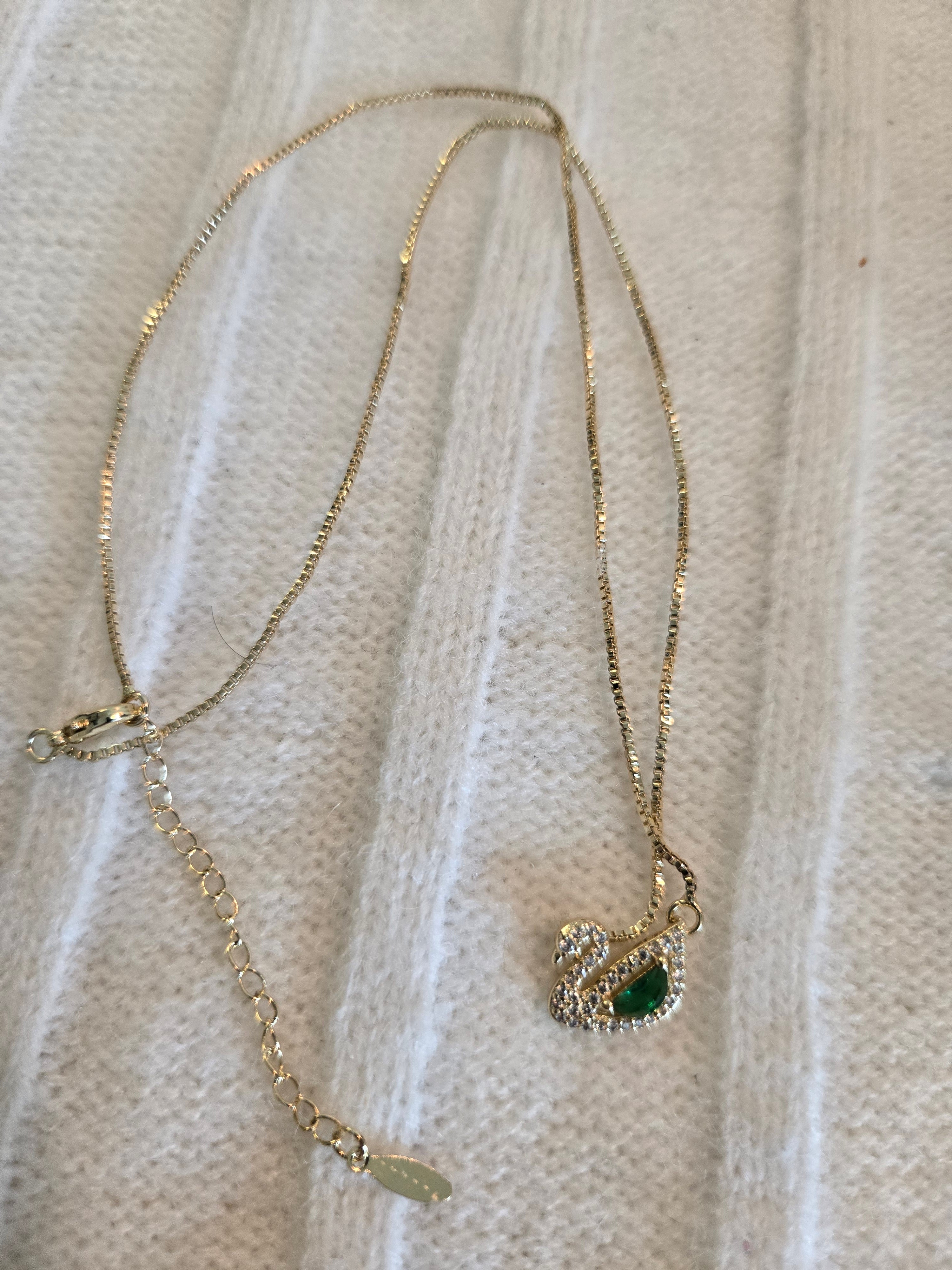 Gold bonded emerald necklace