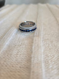 Sterling silver with white sapphire ring